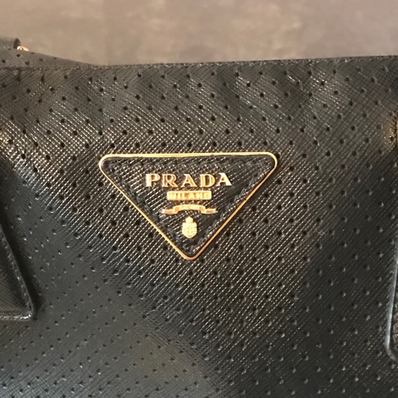 Prada | Bags | Prada Saffiano Fori Perforated Boston Bag | Poshmark